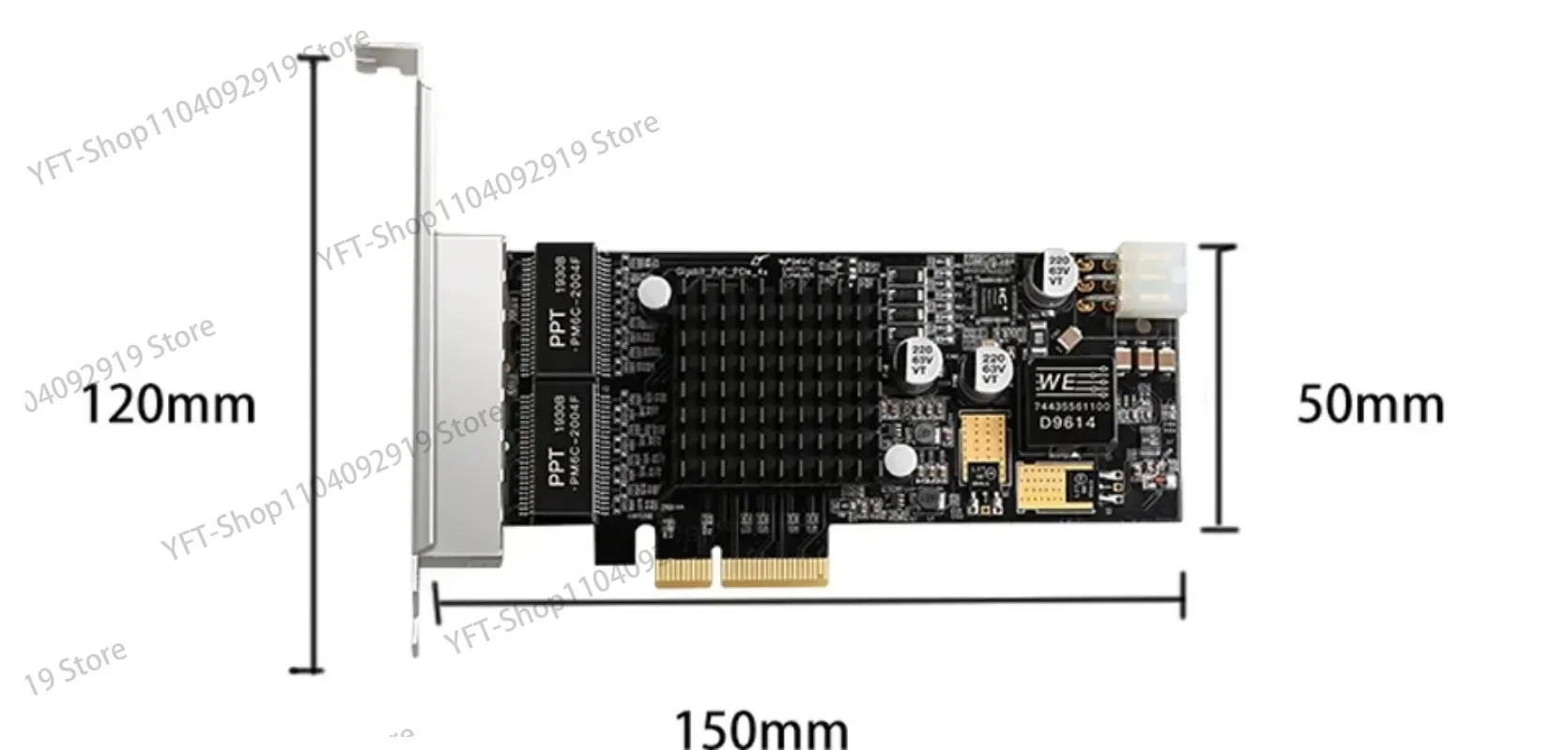 Gigabit Network Card POE RJ45 Ports 10/100/1000Mbps  Lan Interface Card Quad for Intel350