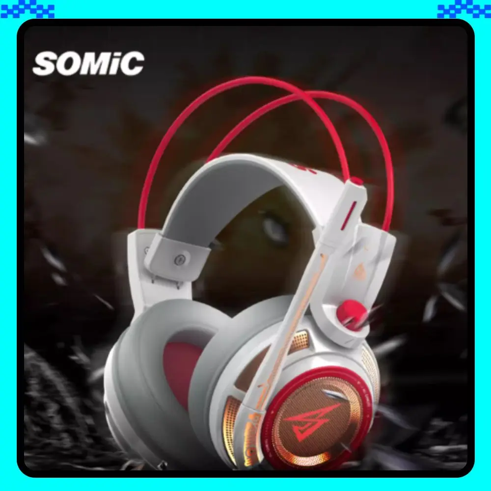 

Somic G941AG Киберспортивные наушники Проводная геймерская гарнитура с шумоподавлением 7.1 Наушники с объемным звуковым эффектом Пользовательский аксессуар для ПК Подарок