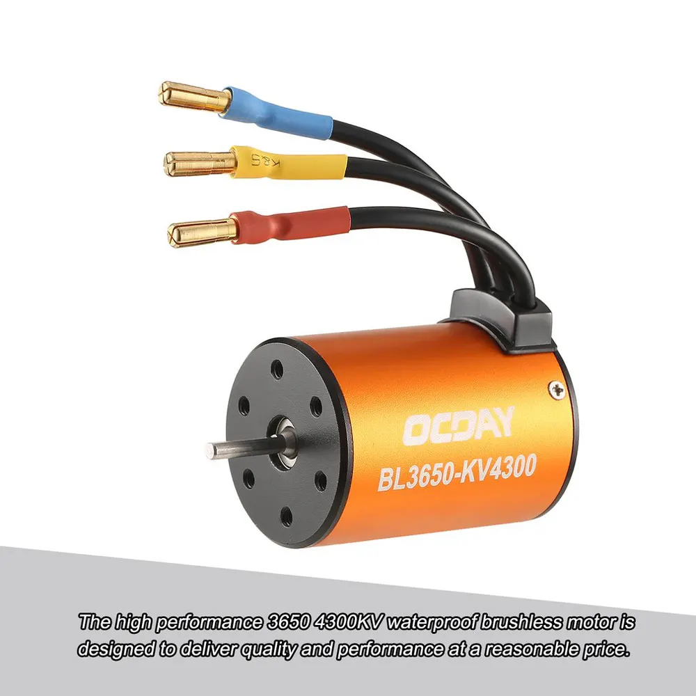 OCDAY BL3650 4300KV Waterproof Brushless Motor for 1/10 RC Car  94123 HuanQi 727 Racing Motor RC Toys Accessories