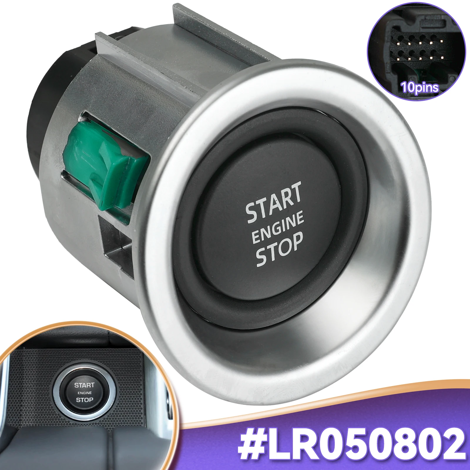 For Land Rover Range Rover L322 2010-2013 Car Keyless Start Stop Button Engine Ignition Starter Switch Push LR050802 LR011897 - view 6