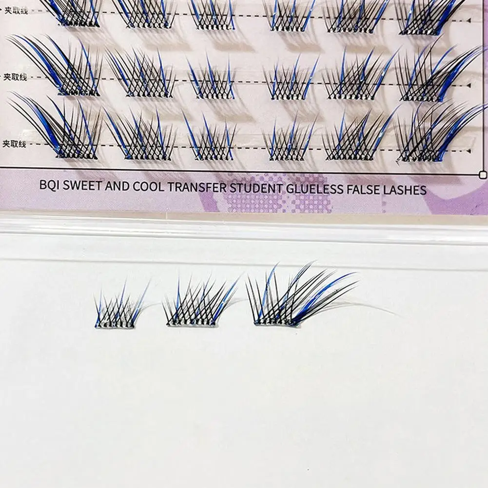 글루 없는 인조 속눈썹 자연스러운 룩 속눈썹 접착 셀프 접착식 분할형 속눈썹 연장 일상용 속눈썹