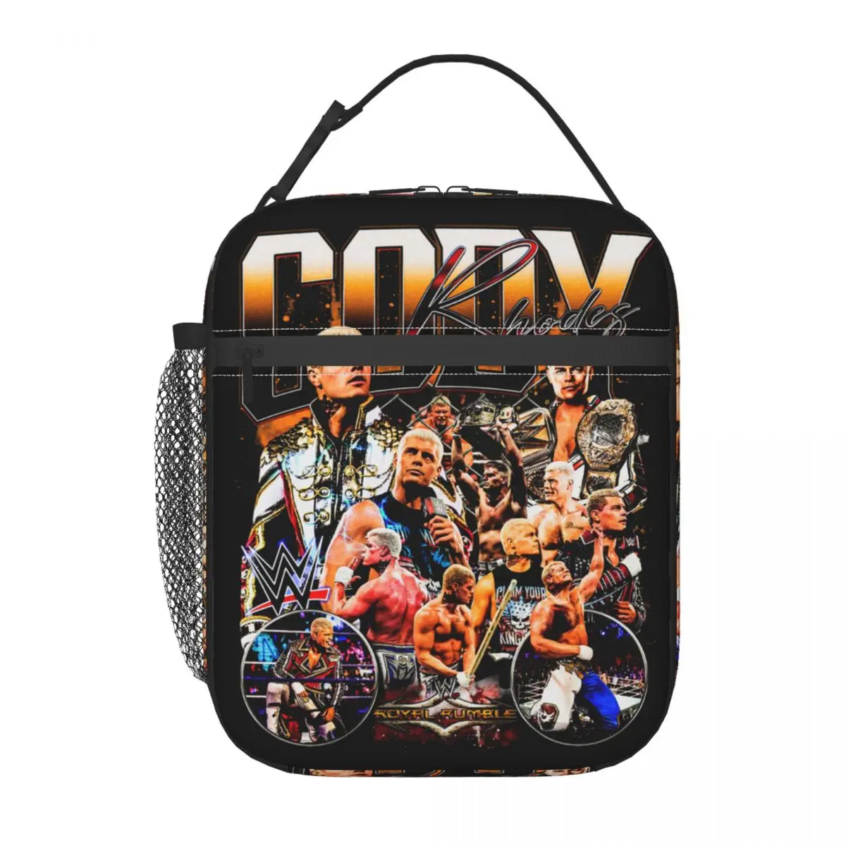 Bootleg Style Cody Rhodes Wrestling Insulated Lunch Bag For School Office American Nightmare Finished Story Food Bag Lunch Box