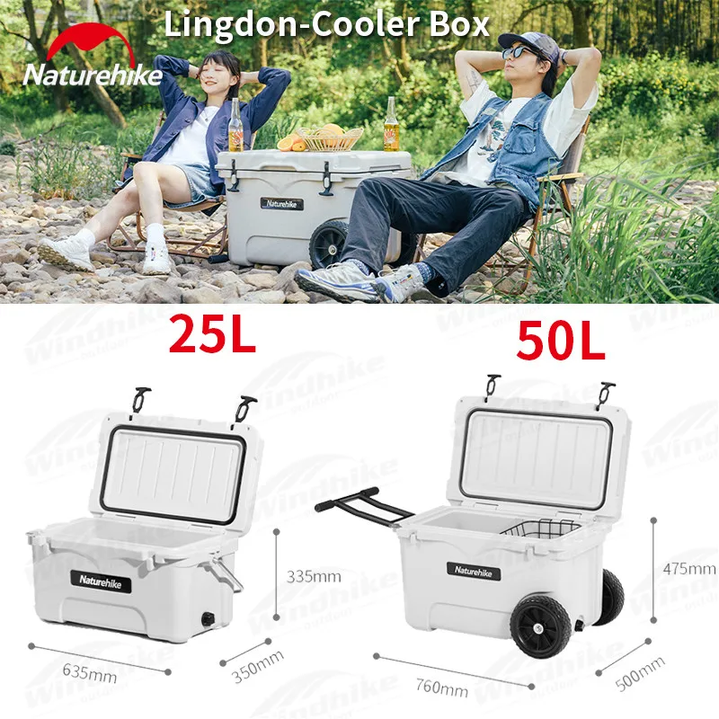 Naturehike Camping 25L Cooler Box Outdoor Large Capacity Food Preservation Box 80h Cooler Travel Picnic Gift Ice Bag