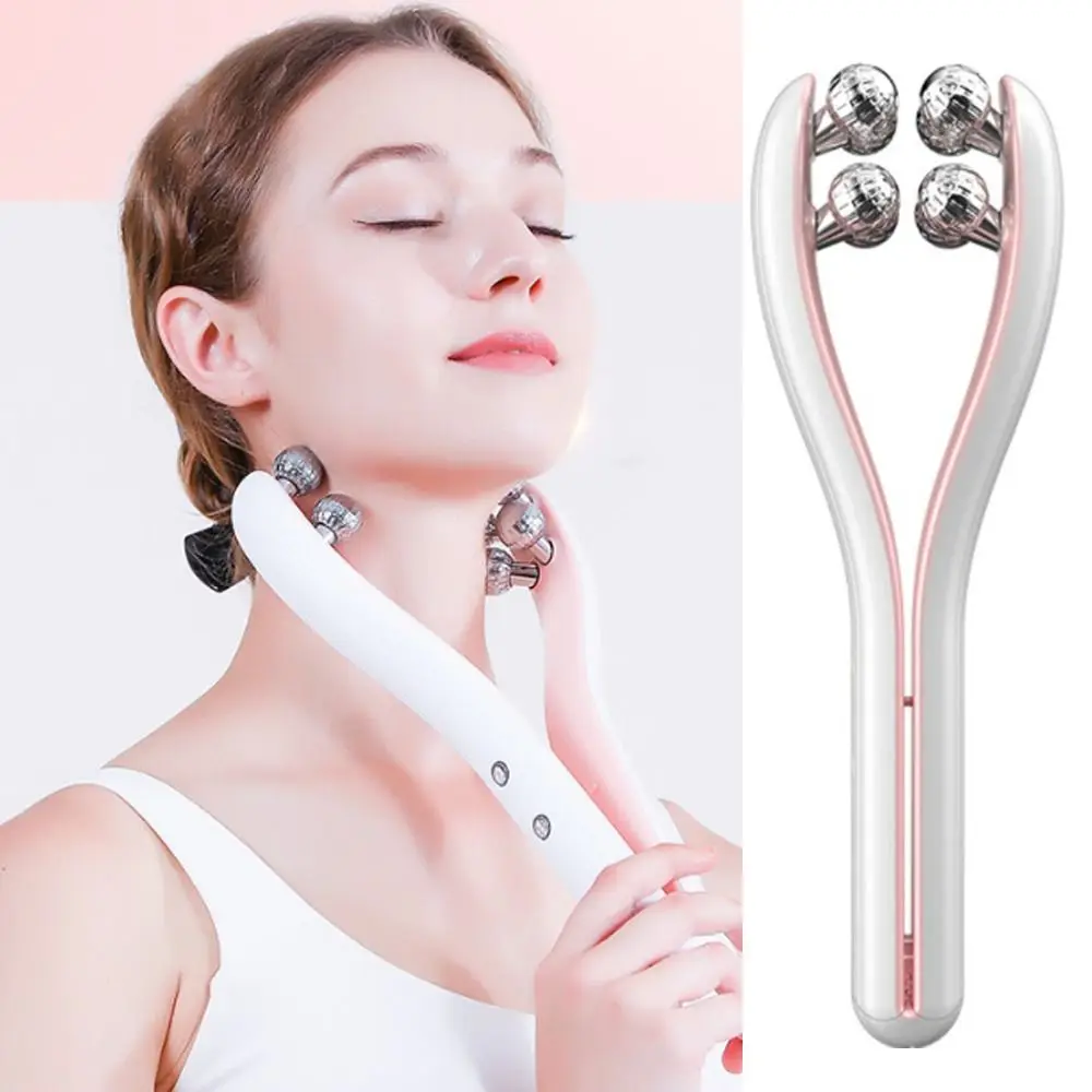 with 3D Roller Wireless Microcurrent Facial Massager Rechargeable Portable Lifting Toning Tool 3 Intensity Levels Easy to Use