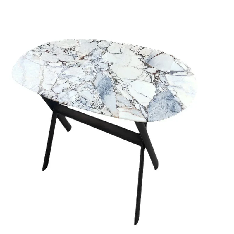 طاولة طعام بيضاوية فاخرة خفيفة صينية جديدة، طاولة رخامية مصممة #1