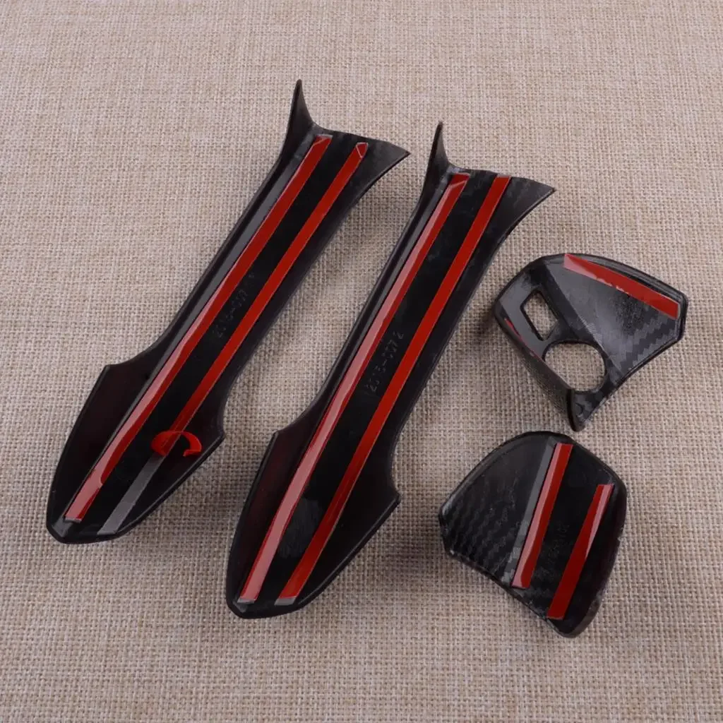 NEW Exterior Door Handle Cover Trim Cap Set Carbon Fiber Texture Fit for Mercedes Benz W246 W204 W212 X204 W166 W117 LHD Black