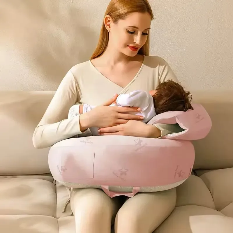 授乳用多機能授乳枕-腰と座り心地をサポートする幅広デザインで余分なサポートを提供-ママのためのハンズフリー授乳