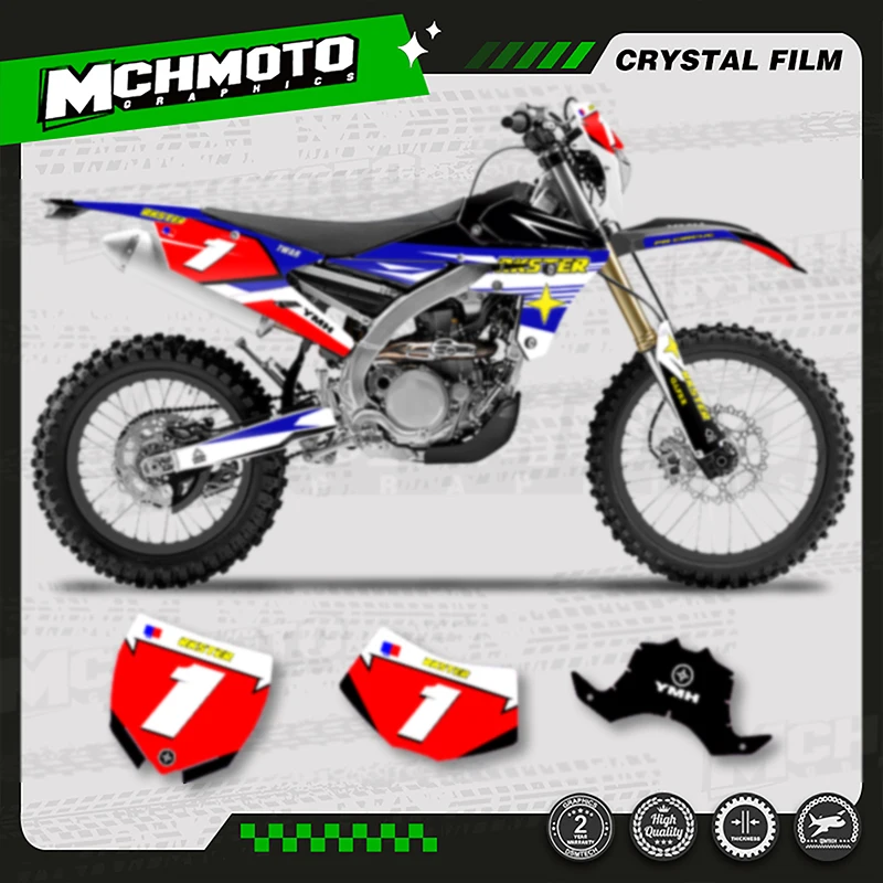 

MCHMFG Motorcycle Graphics Decal Stickers Kit For YAMAHA 2016 2017 2018 WRF450 2015 2016 2017 2018 YZF450X Number Name Custom
