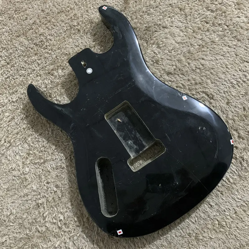 Sun Drop Electric Guitar Body Transfer Printting Tremolo Model Unfinished 6 Strings Guitar DIY Parts with Damages GB127