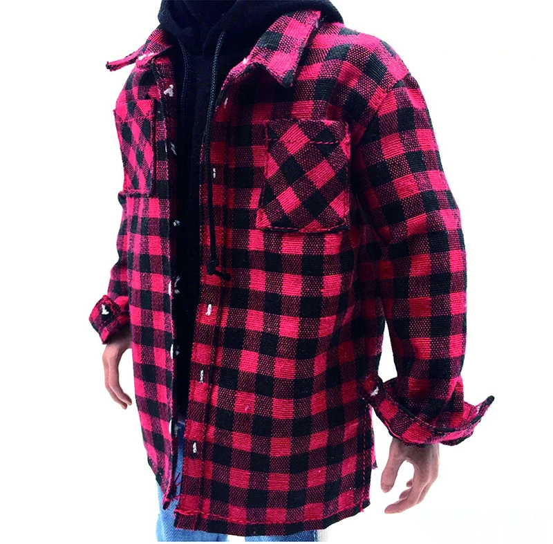 

1/6 Scale Male Red Plaid Shirt Model for 12''Figures Bodies DIY Accessories