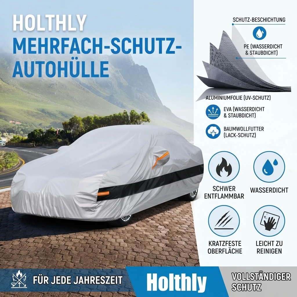 Multi-layer Thickened Car Cover Outdoor Waterproof All Weather Rain Snow UV Dust Protection Covers Fit For Hatchback Sedan SUV