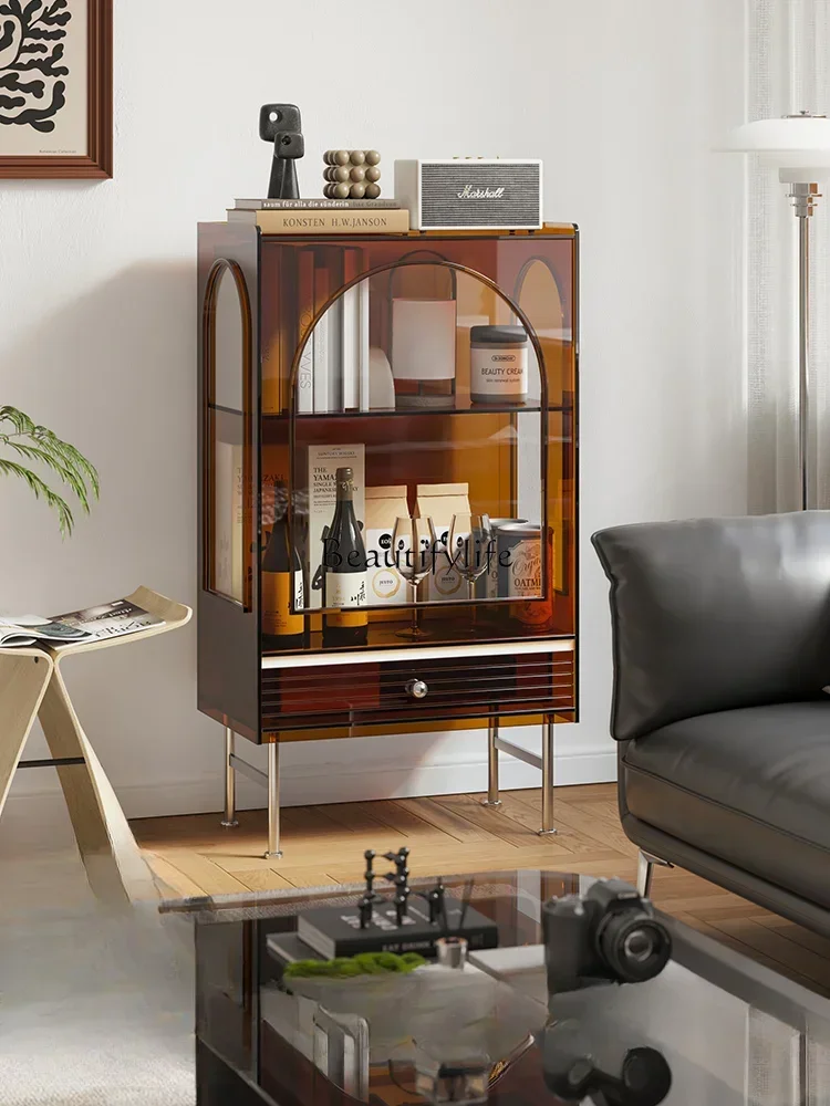 

FG17French retro acrylic living room side cabinet sofa storage porch medieval storage cabinet