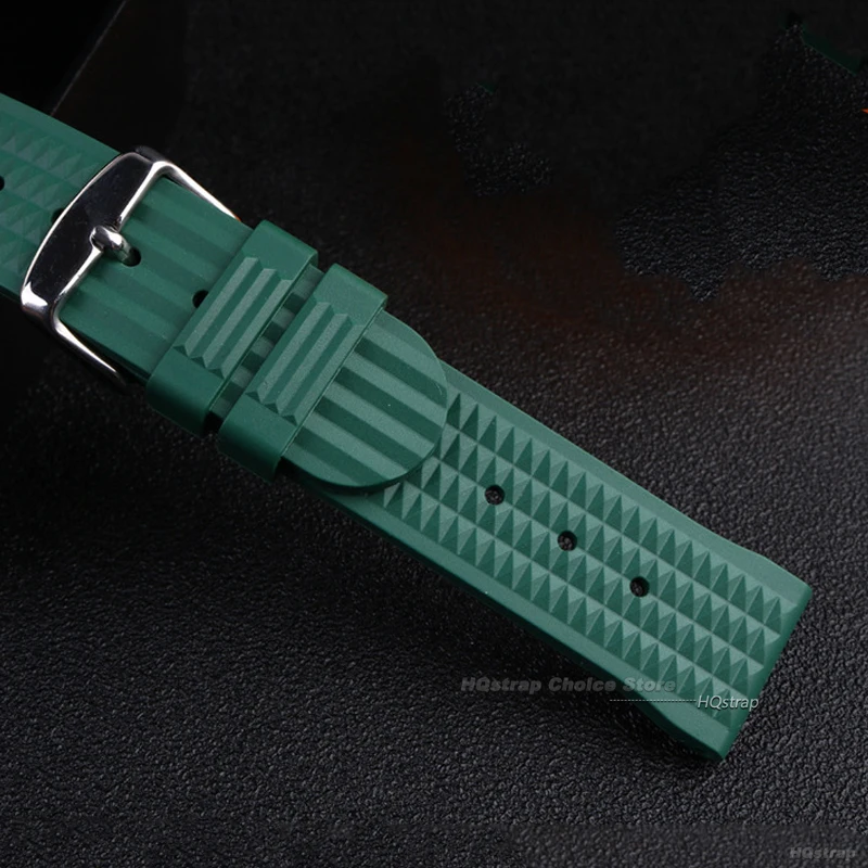 سوار ساعة مطاطي ممتاز للرجال والنساء ، ناعم ، شامل ، حزام مسطح ، بديل لساعة Seiko ، 20 42