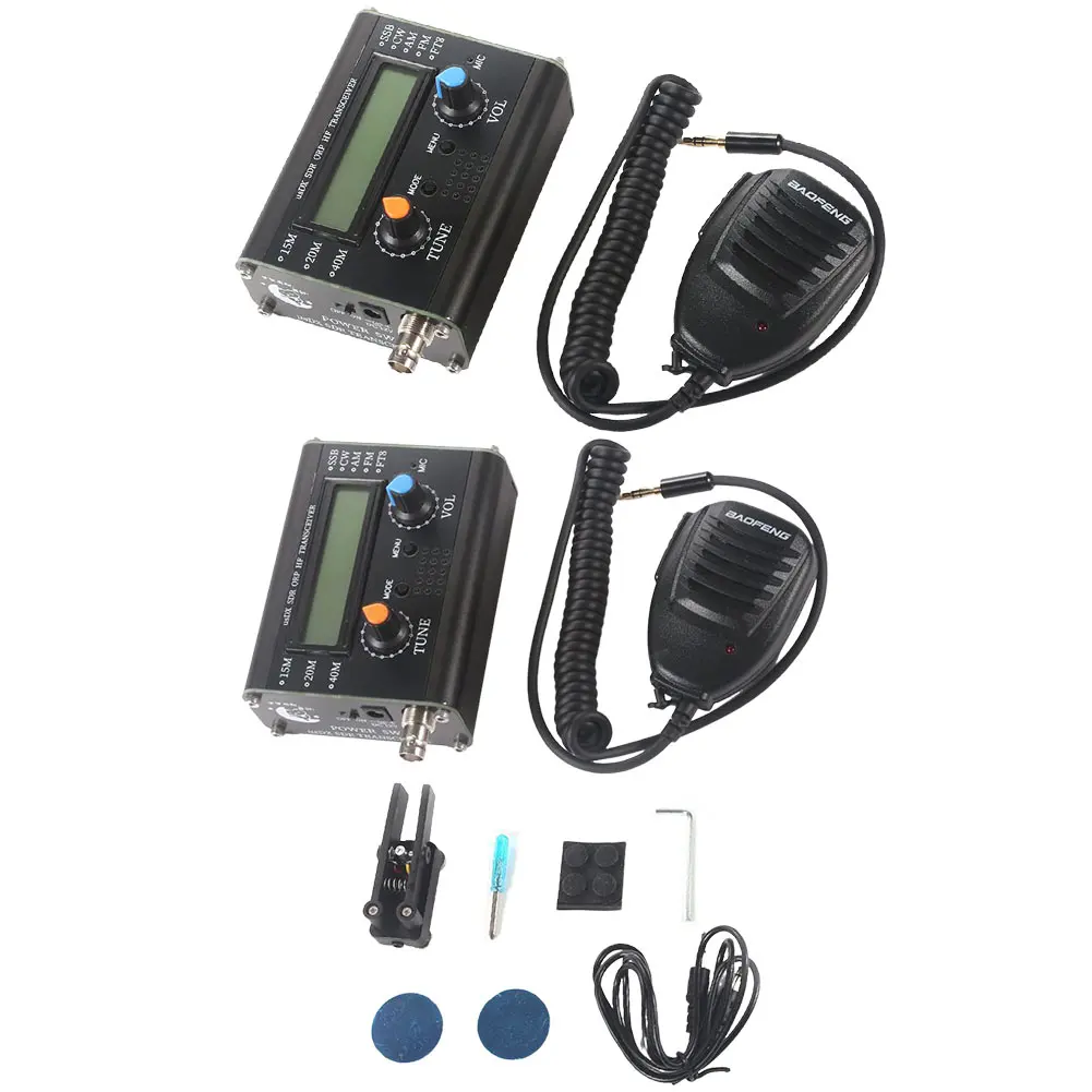 5W USDX Transceiver with Handheld Microphone 3-Band All Mode HF Transceiver Radio Transceiver Supporting 15M 20M 40M Bands