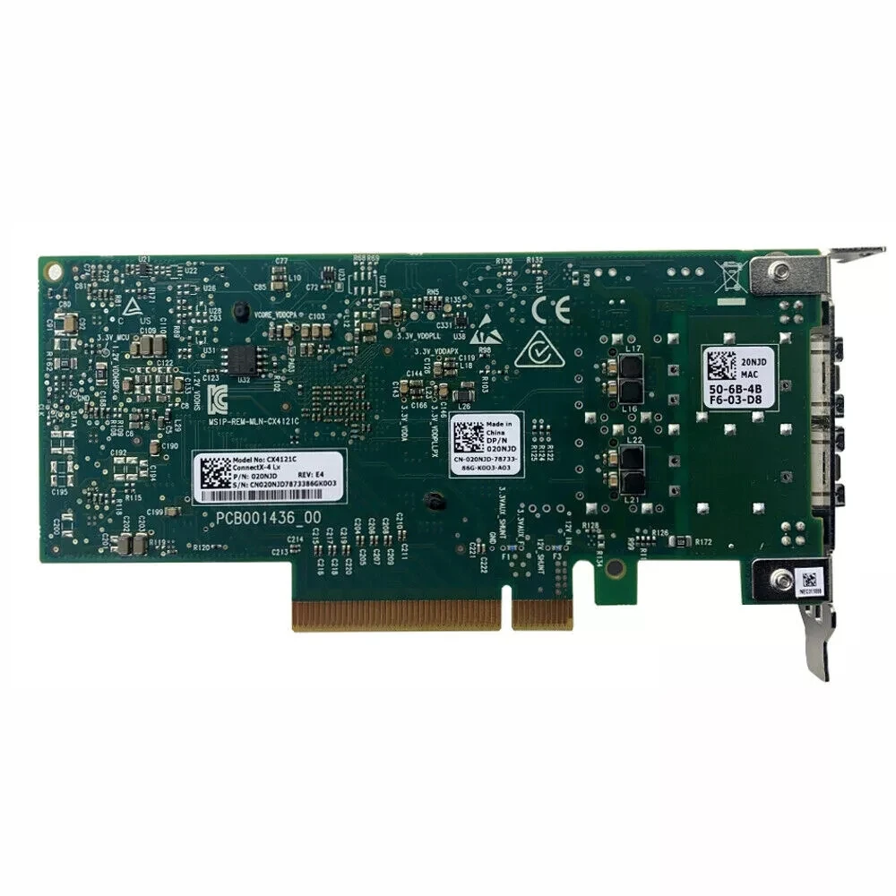 for Dell MRT0D 20NJD Mellanox ConnectX-4 CX4121C Dual Port 25GbE SFP Network Adapter