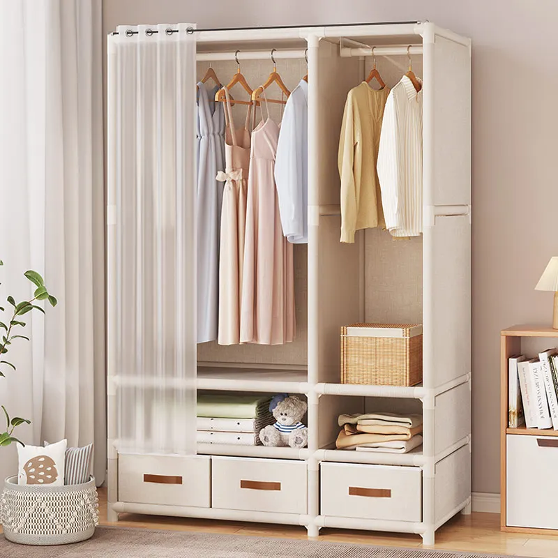 

Portable Wardrobe - Fabric Storage Cabinet, Dustproof Assembly-Free Organizer for Bedroom, Durable Shelving