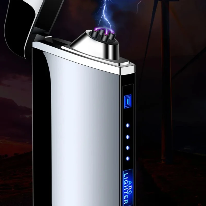 2026 New USB Rechargeable Metal Lighter Double Arc Men's Cigarette Ignition Tool Lighter Rechargeable Type C Type