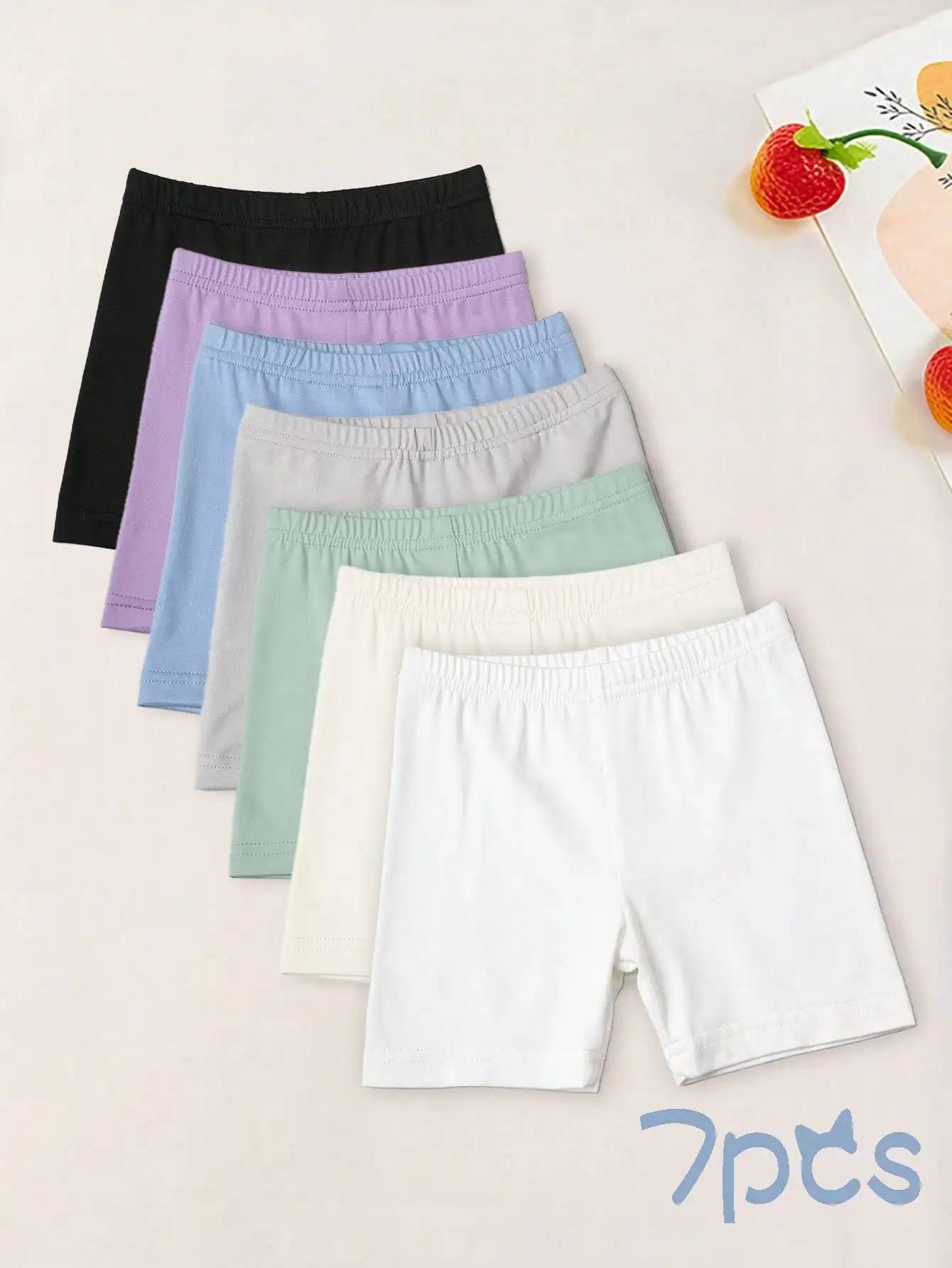 7-Pack Girls Biker Shorts 2-12Y Breathable Stretchy Anti-Exposure Kids Shorts For Dance, Gym, Under Skirt, School & All Seasons