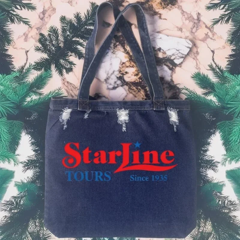 

Lana Del Rey Ldr Retro Washed Denim Handbag Autumn Lazy Versatile Tote Bag Large Capacity Commuting Shoulder Bag for Women
