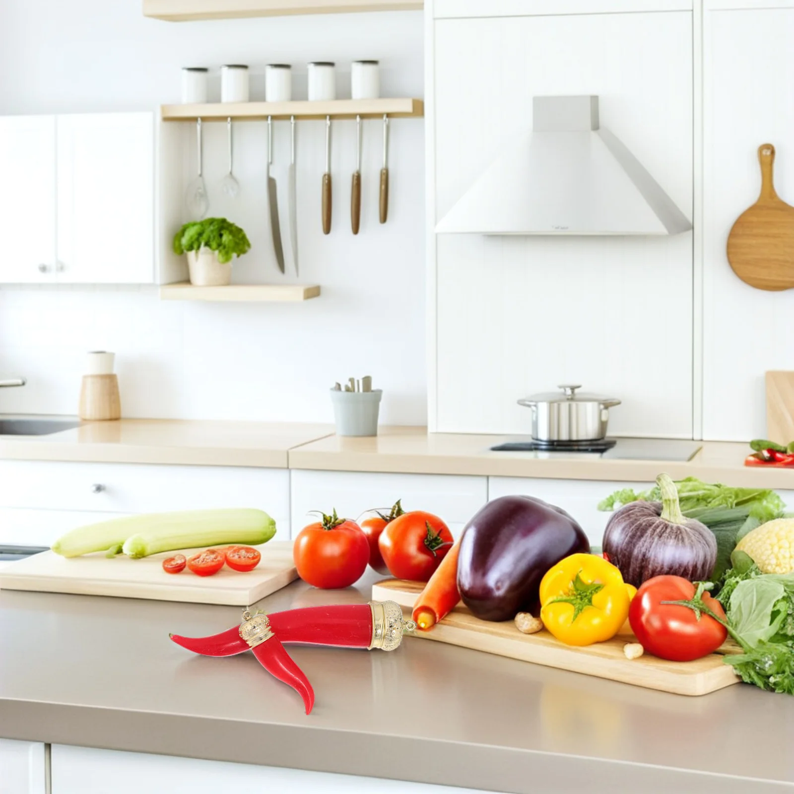 

12Pcs Plastic Chili Pepper Hanging Decor Realistic Red Peppers Kitchen Dining Table Creative Photography Props