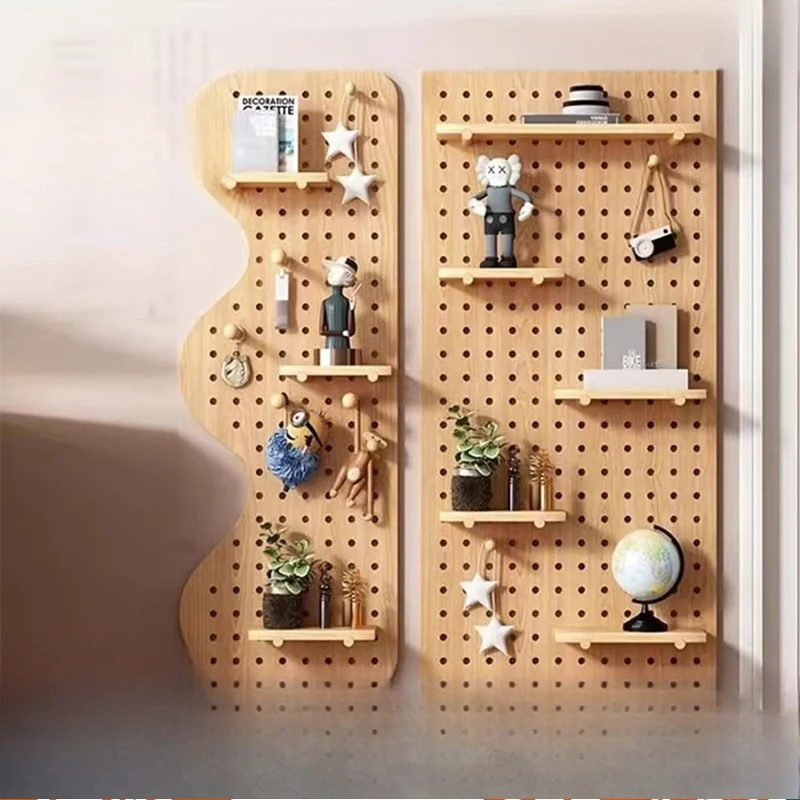 

Доска с отверстиями из цельного дерева, стойка на заказ, входная входная стена, настольный моделирующий настенный крючок, аксессуары, вешалка, встроенная