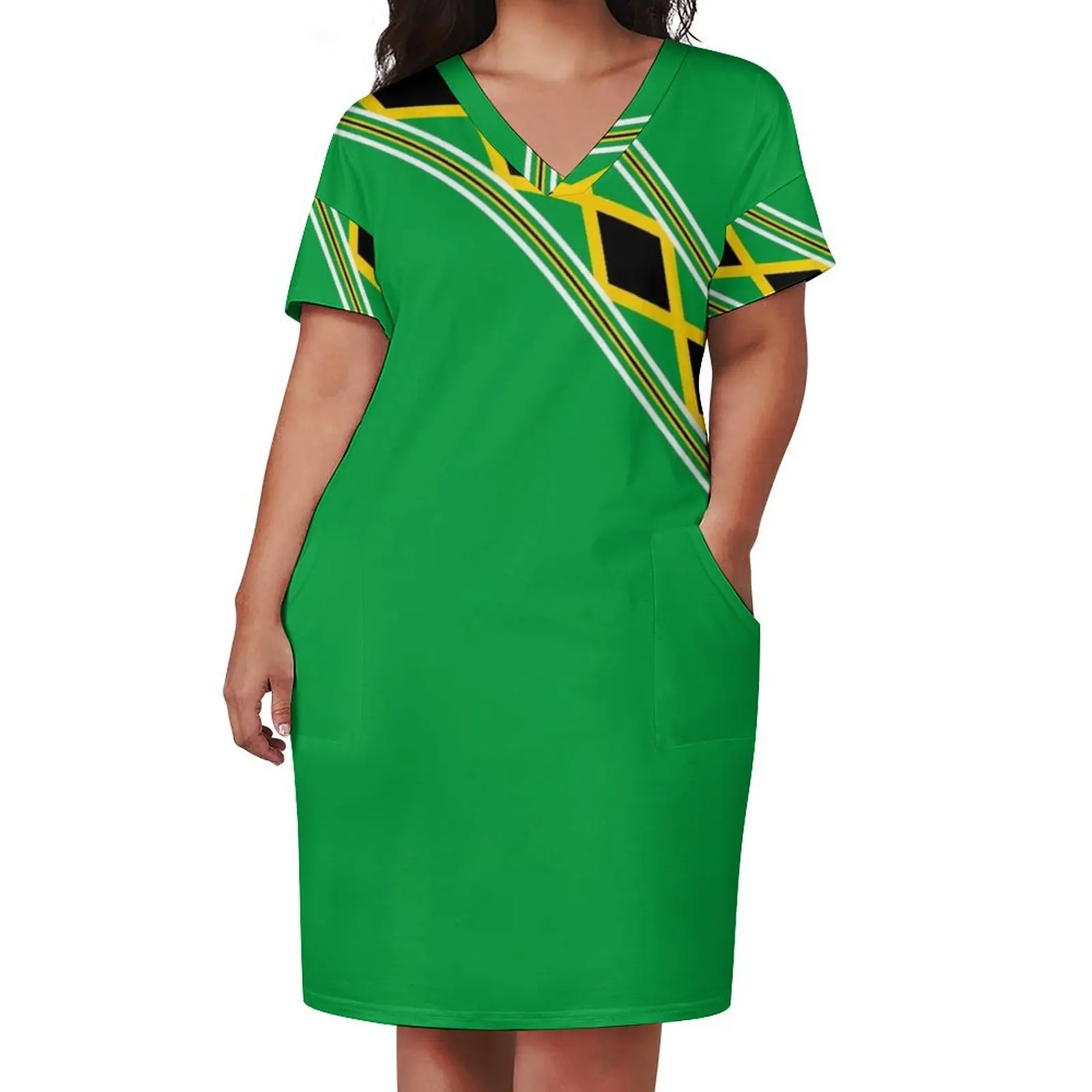 Jamaica Flag Stickers, Gifts and Products - Named Loose Pocket Dress Elegant gowns women's evening dresses