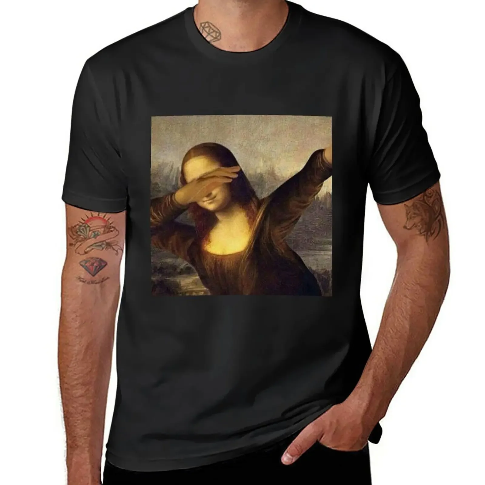 

mona lisa DABBING! DAB! [*THE ORIGINAL*] T-Shirt graphics customizeds blanks mens t shirt graphic