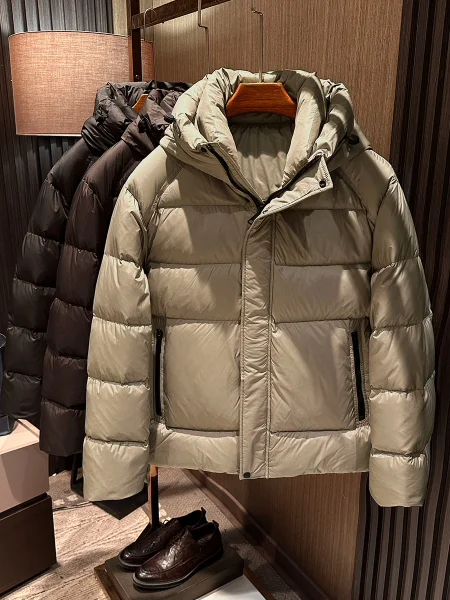 

High-Quilted Winter Men's down Jaet Lightweight Warmth Hooded Busin Casual Sle Polyester Fiber ell Du down Filling