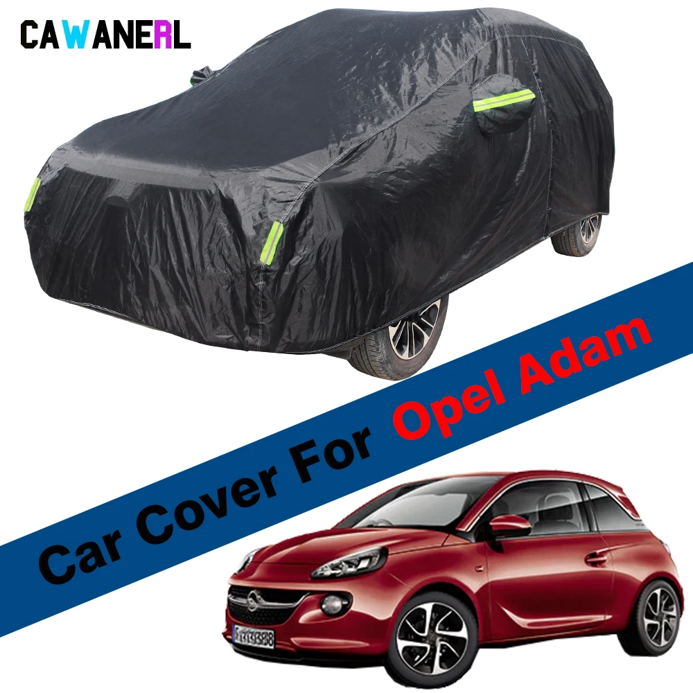 Black Waterproof Car Cover Anti-UV Sun Shade Rain Snow Protection Auto Cover Dustproof For Opel Adam 2012-2023