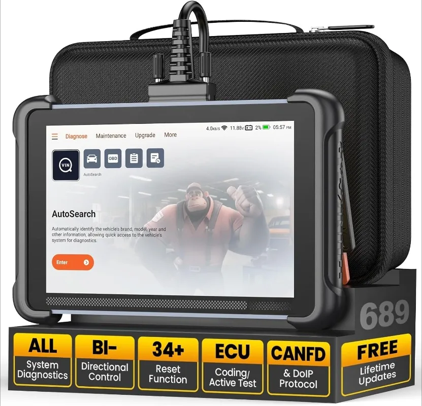 

Диагностический сканер OBD2 с пожизненной бесплатной подпиской, автомобильный сканер 689X с 34 функциями сброса, сканер для автомобилей с 30 функциями.