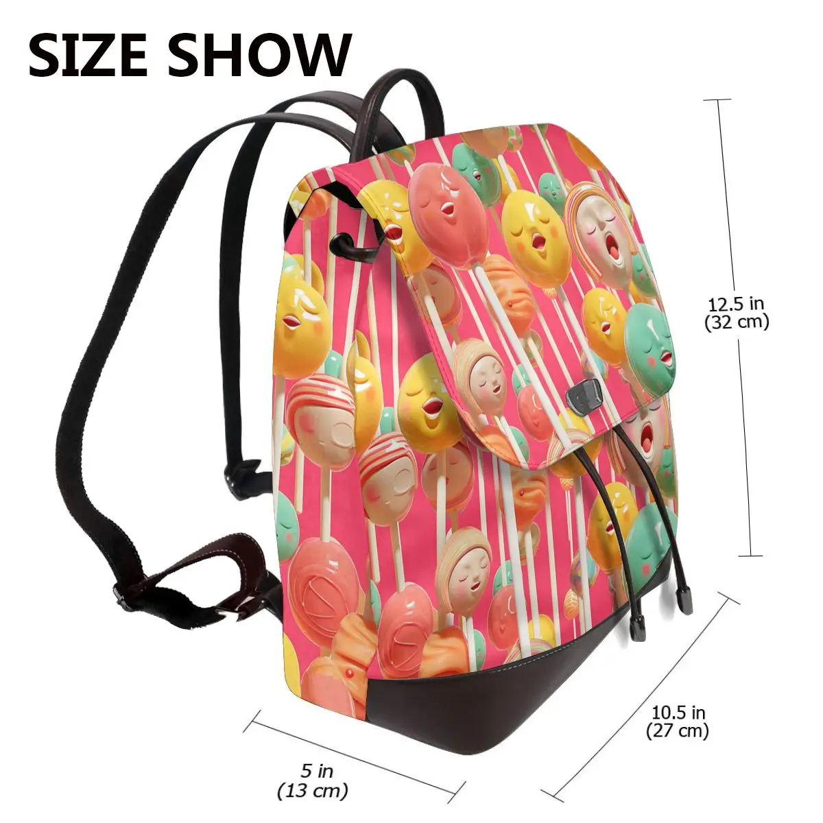 기발한 얼굴 팝 3D 패턴 새로운 핫 여성 백팩 디자이너 고품질 가죽 심플 패션 대용량 백팩