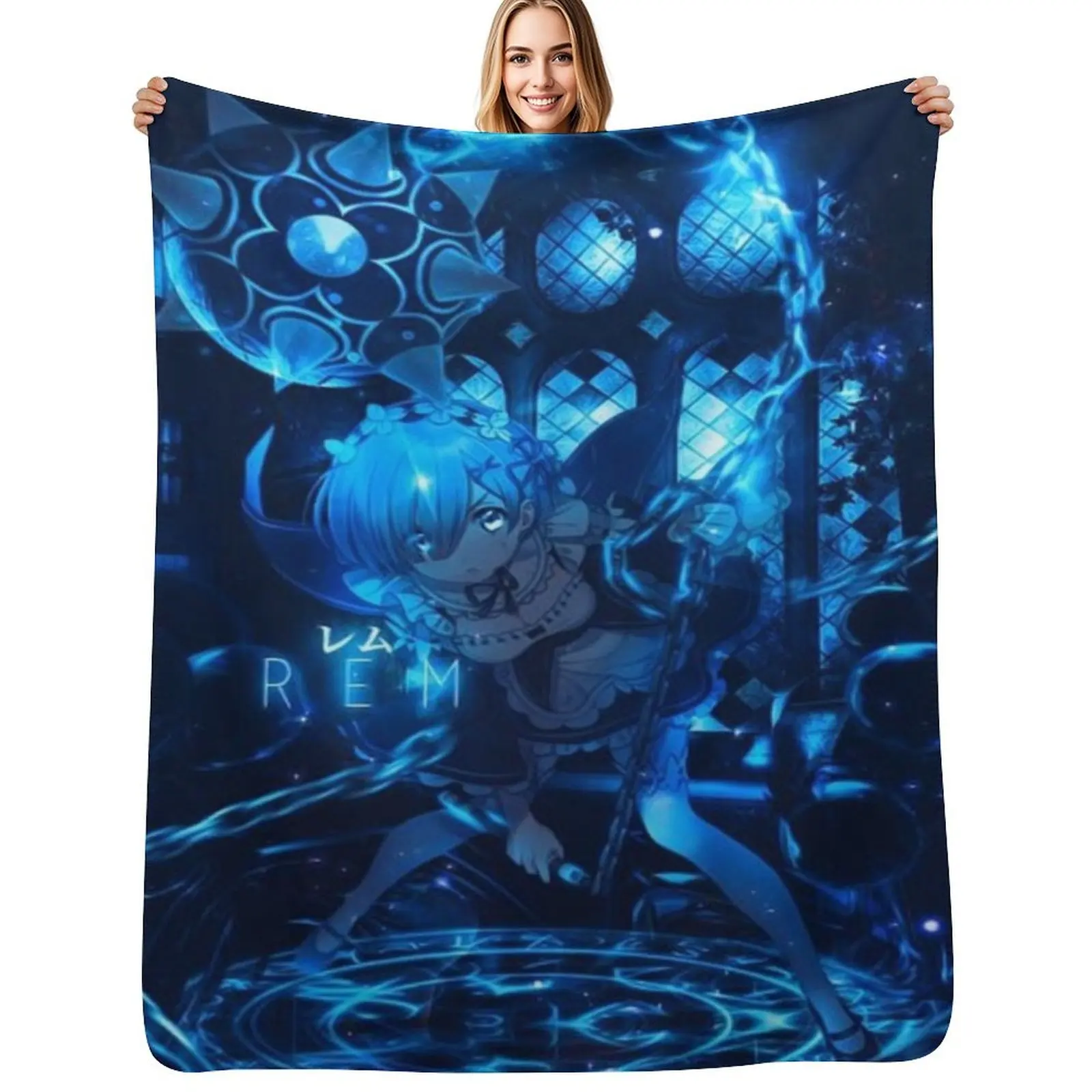 Rem (re zero) Throw Blanket Thin Sofas manga Giant Sofa Beautifuls Blankets Sofas Of Decoration Blankets