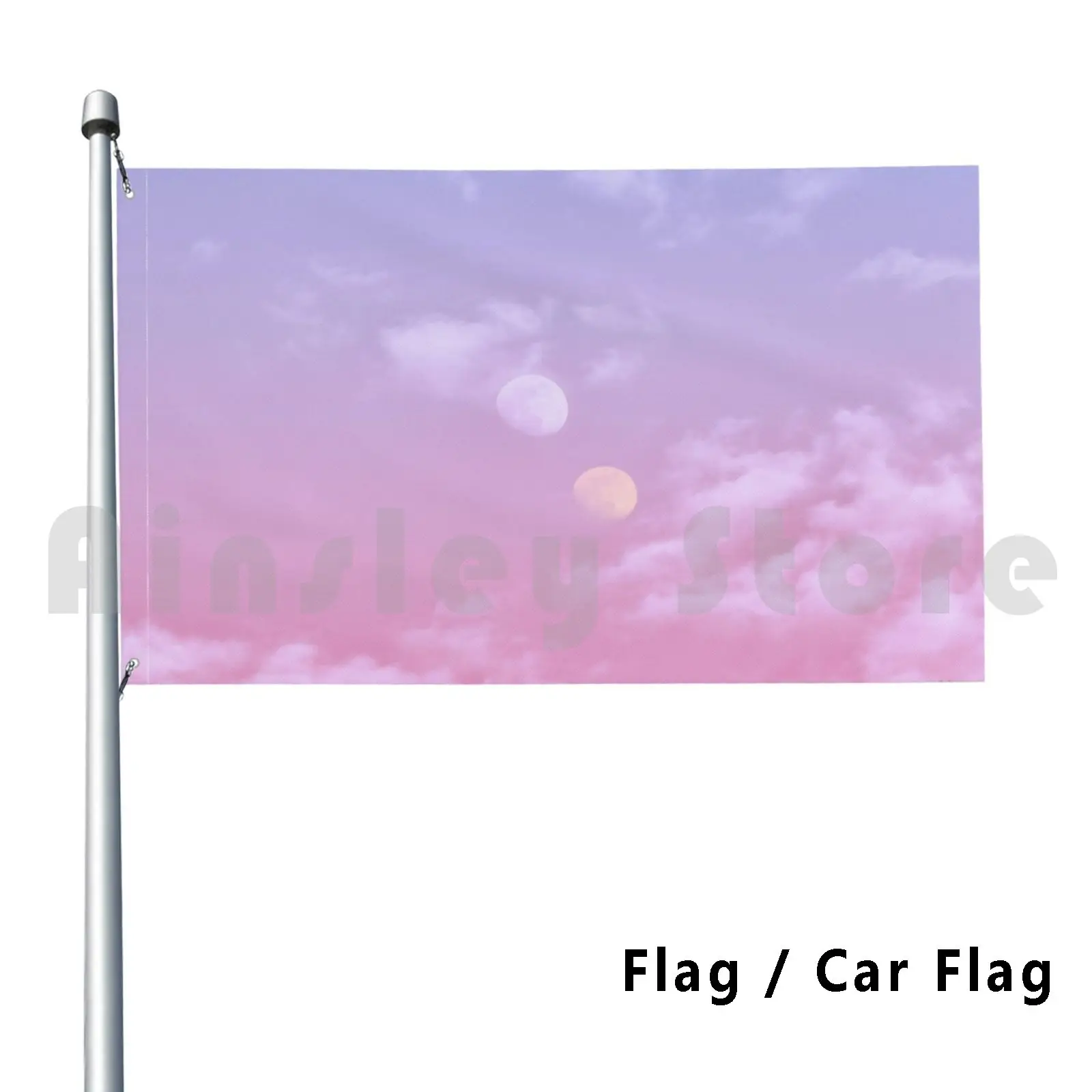 Flag Car Flag Pink Sky 2339 Perfect Sky Landscape Colour Candy Pink Blue Love Lovely Nice Cute