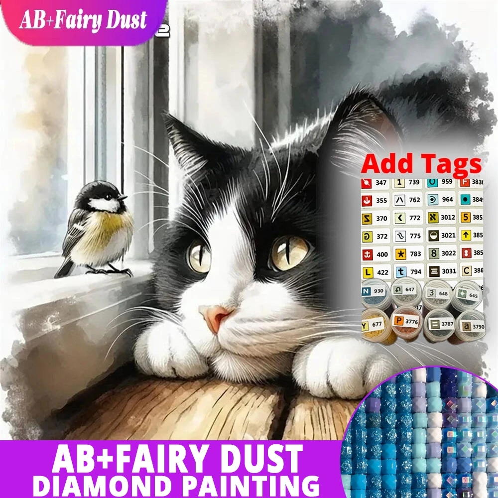 AB Fee Staub Neue Ankunft Diamant Stickerei Katze Tier Mosaik Vogel DIY Diamant Malerei Acryl Handwerk Liefert Hause Dekoration