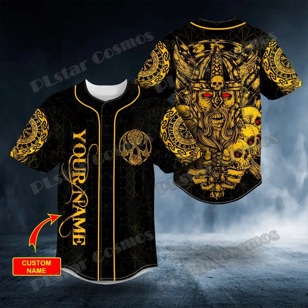 Gold Old Warriors Tattoo Custom Name 3D Printed Fashion Men's Baseball Shirt Summer Street Unisex Adult Baseball Jersey KZ11