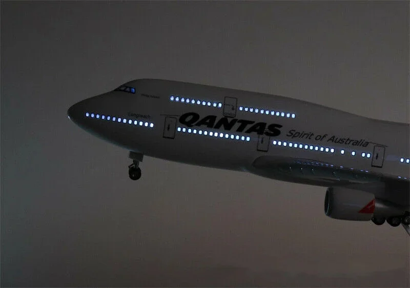 نموذج الطيران الأسترالي لجمع ، LED طائرة ضوء الصوت ، لعب للأطفال ، 1/150 مقياس ، 47 سنتيمتر ، B747-400