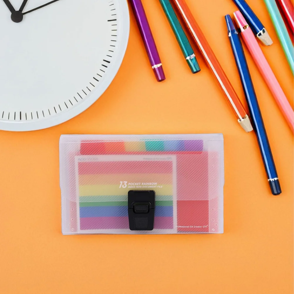 3pcs A6 Size 13 Pockets Plastic Expanding File Folder Organizer For Receipts Bills Documents Office School Portable Accordion