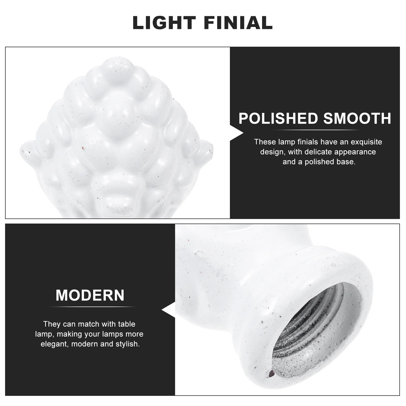 

2pcs Lamp Finials Decorative Shade Holders Modern Table Lamp Accessories Stylish Light Knobs For Home Decor Lampshade