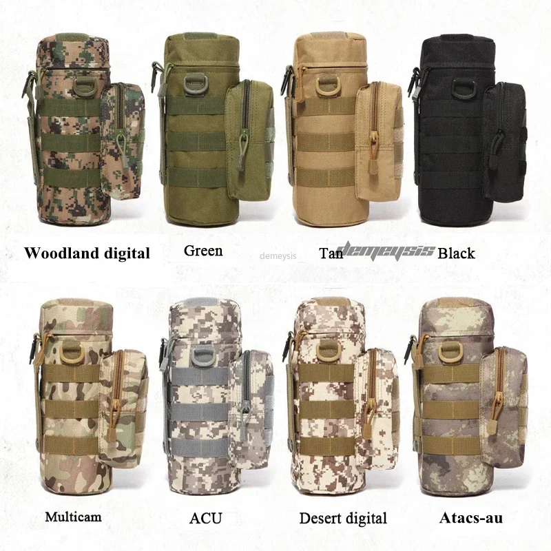 Tactical Molle Water Bottle Pouch Airsoft Kettle Waist Bags Hunting Climbing Hiking Outdoor Water Bottle Bag