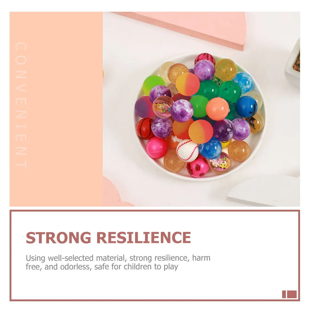 

50pcs Children Bouncy Balls Colored Frosted Rubber Bounce For Kids Stress Relief Party Game Jumping Balls Playtime Fun Outdoor