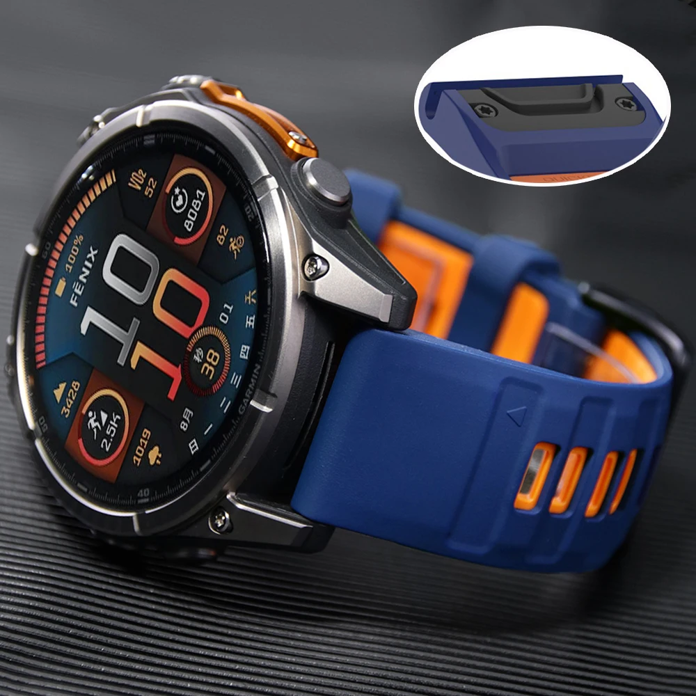 Fenix9 Watch Band For Garmin Fenix 9 Pro 47mm 51mm E 8 7 7X 6 6X 5X/Epix Pro/Enduro 3 Two-Tone QuickFit 22mm 26mm Silicone Strap