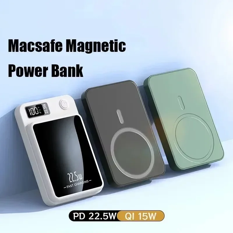 New 10000mAh Portable Magnetic Power Bank 22.5W Fast Wireless Charger for Iphone 14 15 16 Pro Max Macsafe  External Battery Pack