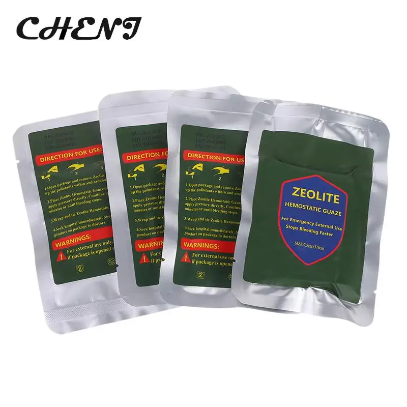 

1Bag Hemostatic Kaolin Gauze Combat Emergency Trauma Z-Fold Soluble For Ifak Tactical Military First Aid Kit Medical Wound