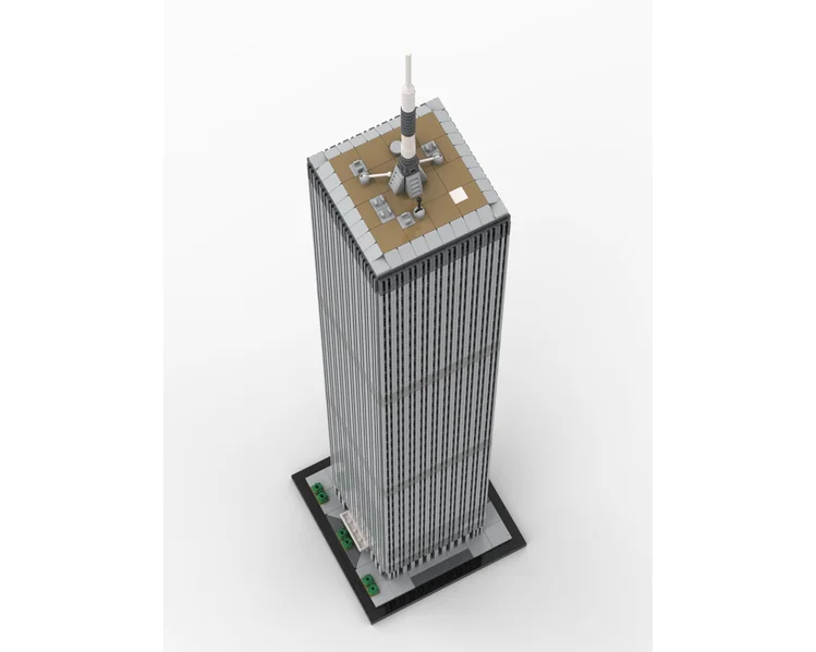 MOC-127129 World Trade Center 1:800 Ratio 2000PCS Transparent Black To Replace Transparent Brown Building Block Model