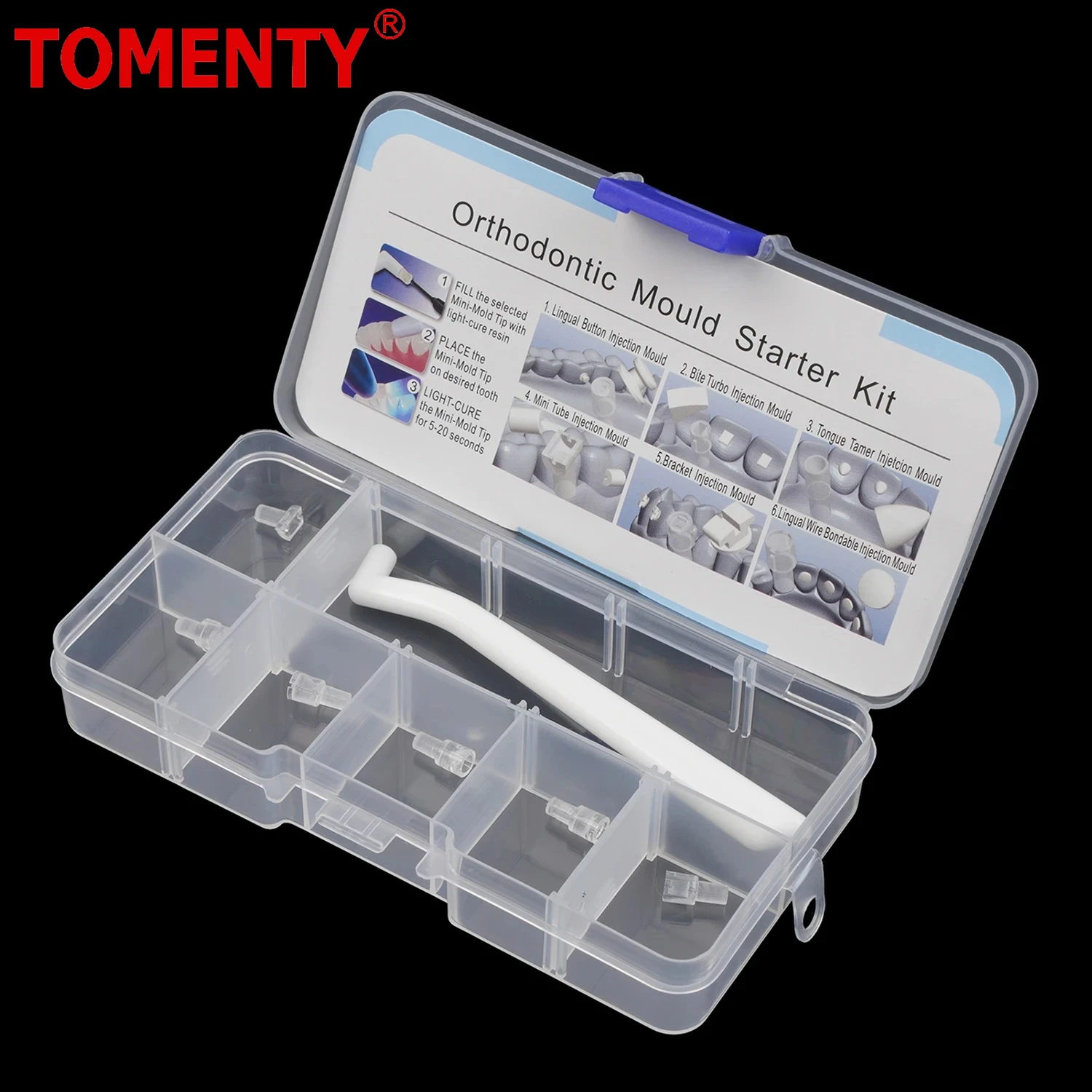 

1Box Dental Orthodontic Mould Starter Kit Mini Injection Moulds Forming Mold Tongue Tamer Lingual Button Dentistry Accessories