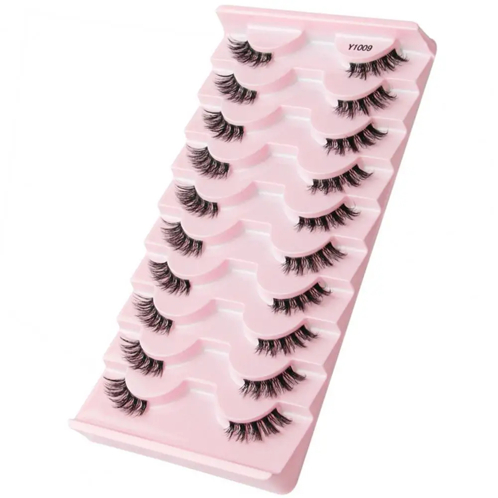 10 Pairs Exquisite Artificial Lashes Dense Fluffy 3D Fake Lashes Simulated Women 3D Half Fake Lashes Grafting  Eyelash Planting