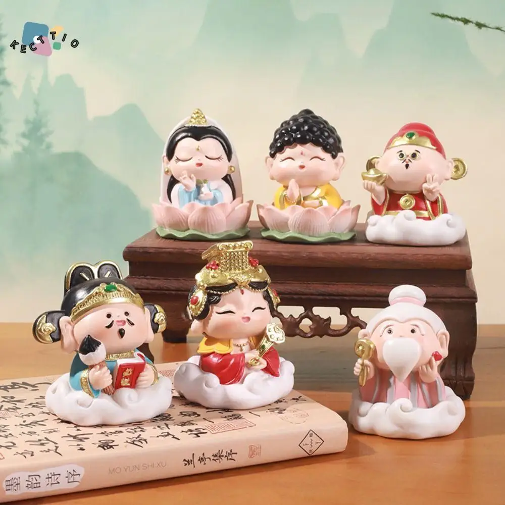 

Holiday Gifts Resin Bodhisattva Desktop Figurines God of Wealth Kawaii Car Ornaments Durable Mini Cake Ornaments Desk