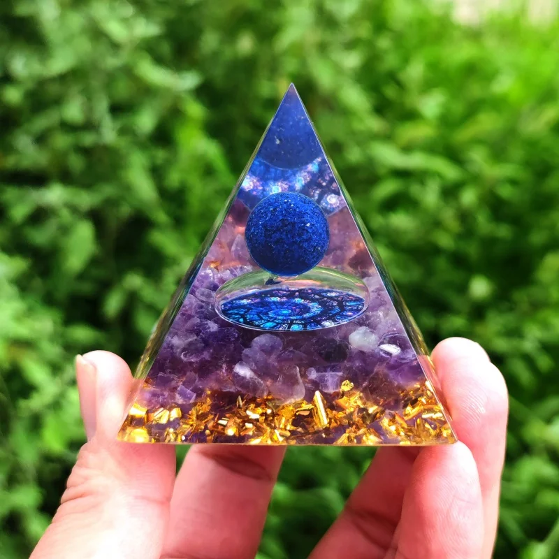 Ogen Energy Crystal Ball Gravel Pyramid Home Crafts Resin Decorations Desktop Decoration Dream Come True