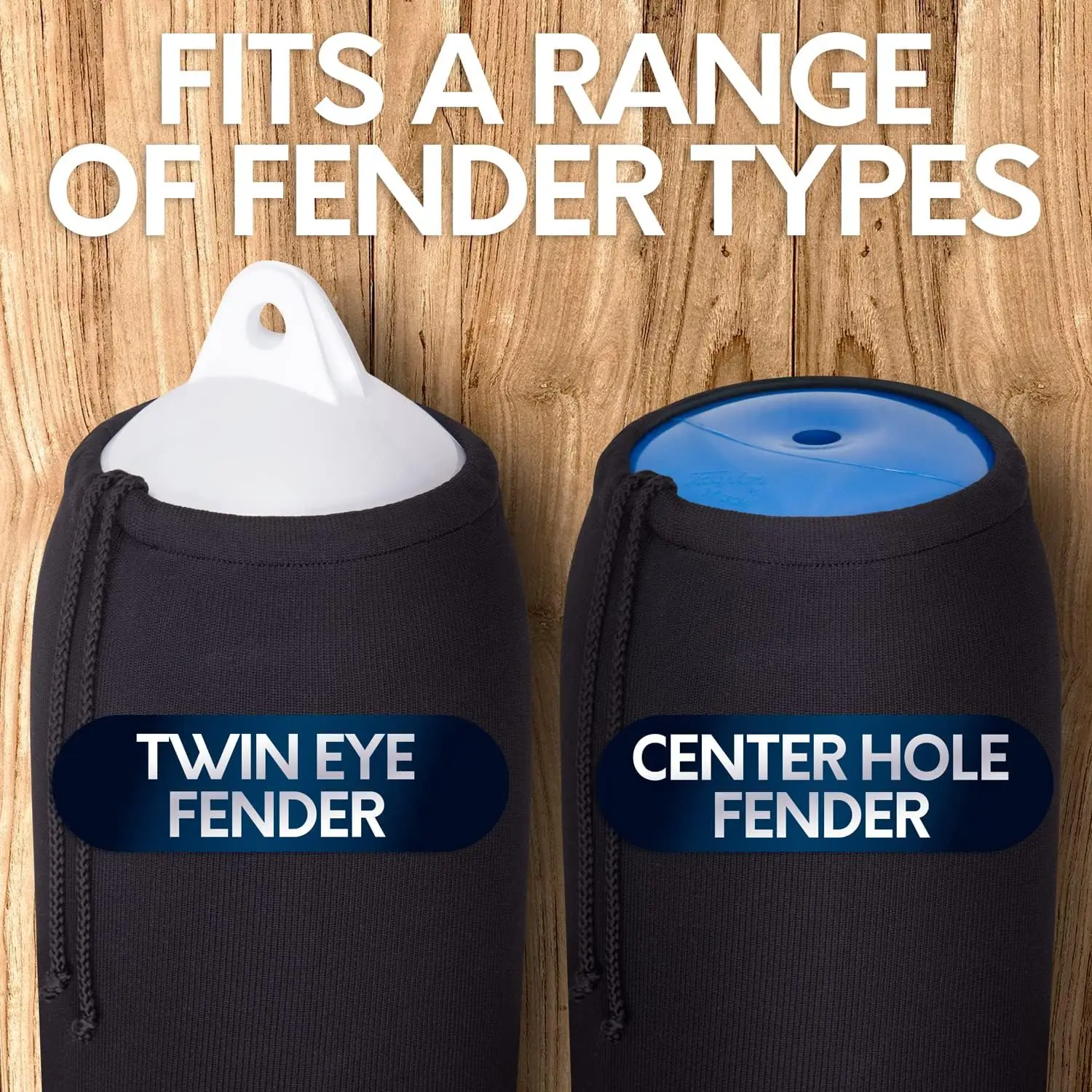 Boat Fender Covers in Black or Navy Blue, Multiple Sizes and Pack Options for Hull Protection