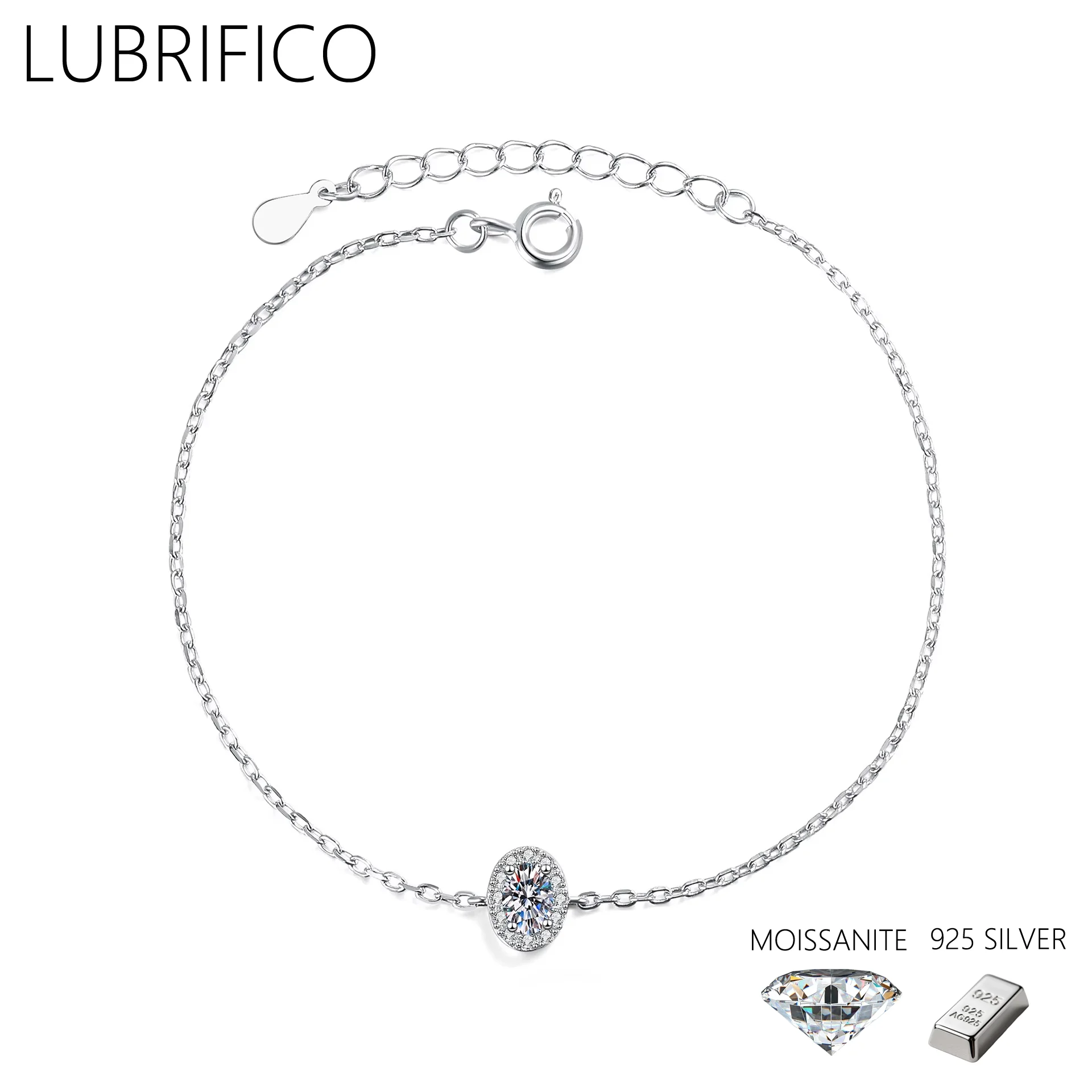 

4mm D Color Moissanite Oval Shape Bracelets 925 Sterling Silver Lab Diamond Bracelet For Women Luxury Wedding Party